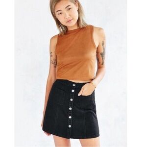 Urban outfitters BDG Black Denim Button Front Mini Skirt